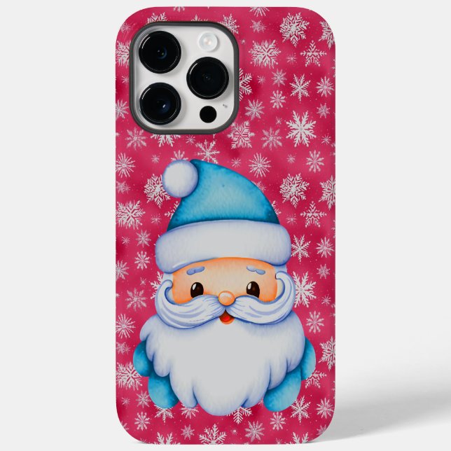 Funny Blue Santa Case-Mate iPhone Case (Back)