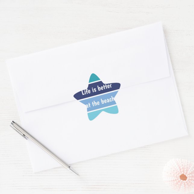 Funny Blue Striped Star Sticker (Envelope)