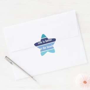 Funny Blue Striped Star Sticker