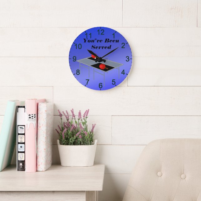 Funny Blue Table Tennis, Wall Clock (Reading Room)
