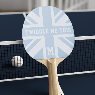 Funny Blue Union Jack Flag Ping Pong Paddle
