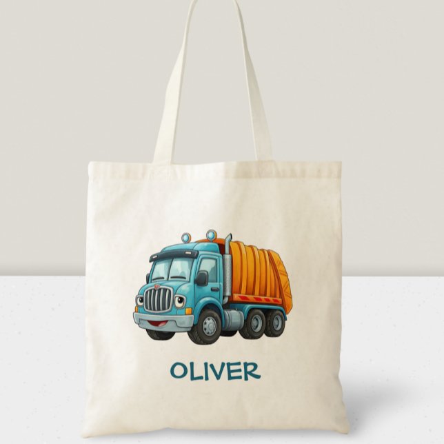 Funny Blue Yellow Dump Truck Tote Bag (Creator Uploaded)