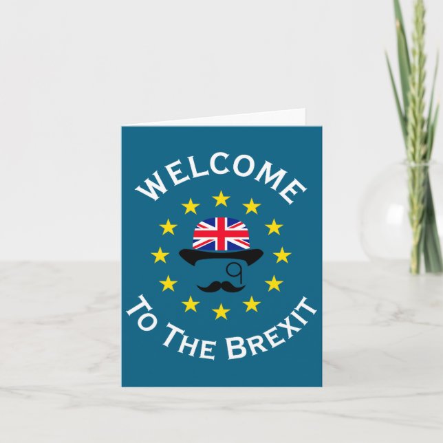 Funny Blue Yellow European Union Welcome To Brexit Card (Front)