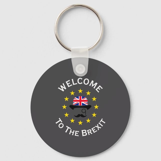 Funny Blue Yellow European Union Welcome To Brexit Key Ring (Front)