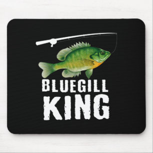 Funny bluegill fishing graphic freshwater fish mouse pad