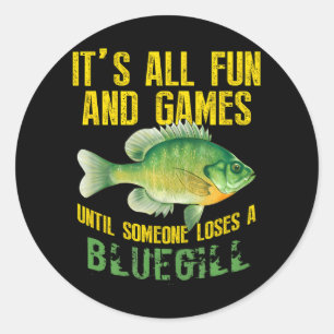 Funny Bluegill Sunfish Fishing Freshwater Fish Classic Round Sticker