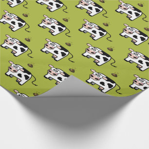 Funny Blushing Pooping Cow Pattern Wrapping Paper