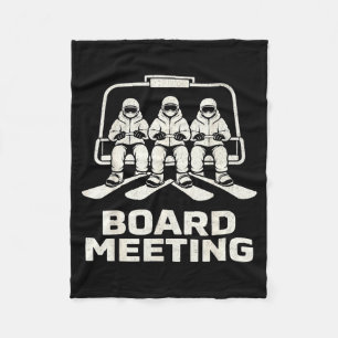 Funny Board Meeting Snowboarding Ski Lift Winter H Fleece Blanket