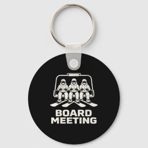 Funny Board Meeting Snowboarding Ski Lift Winter H Key Ring
