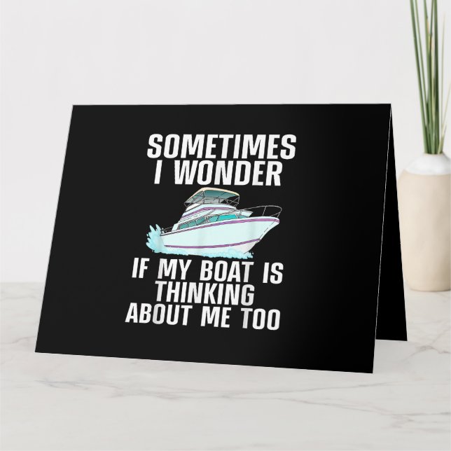 Funny Boat Art For Men Women Boating Watercraft Bo Card (Front)