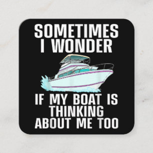 Funny Boat Art For Men Women Boating Watercraft Bo Square Business Card