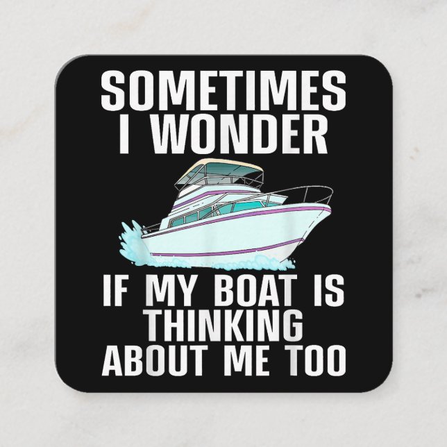 Funny Boat Art For Men Women Boating Watercraft Bo Square Business Card (Front)