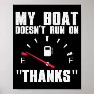 Funny boat art for men women boating watercraft poster