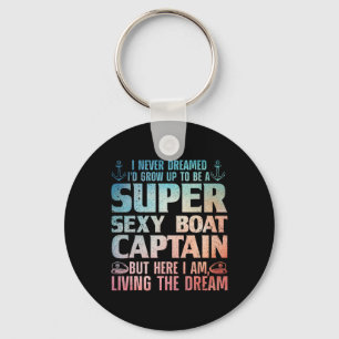 Funny Boat Captain Design For Men Women Boating Bo Key Ring