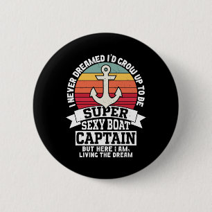 Funny Boat Captain Shirts For Men Women Boating Bo 6 Cm Round Badge