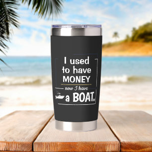 Funny Boat Owner Humour Minimalist Typography Insulated Tumbler