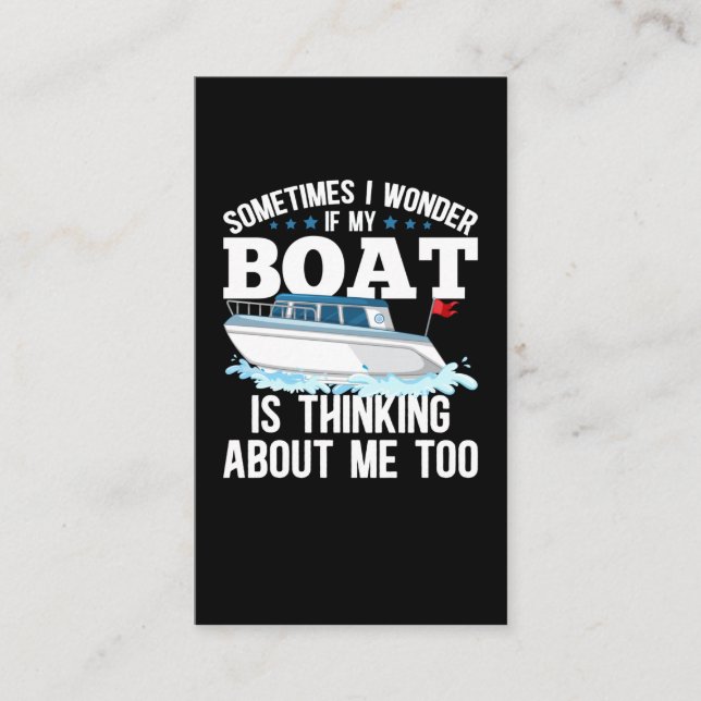 Funny Boating Captain Sailing Humour Business Card (Front)