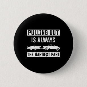 Funny Boating Design For Men Captain Boat Pulling 6 Cm Round Badge