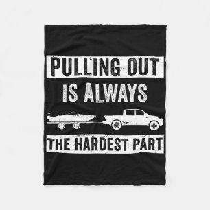 Funny Boating Design For Men Captain Boat Pulling Fleece Blanket