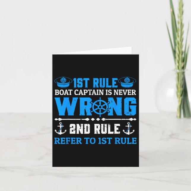 Funny Boating Gift 1st Rule The Captain Is Always  Card (Front)