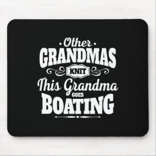 Funny Boating Grandma Mouse Pad