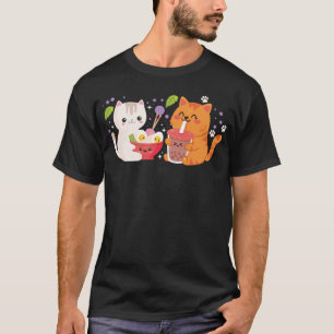 Funny Boba Ramen Cats Kawaii Anime Japan T-Shirt