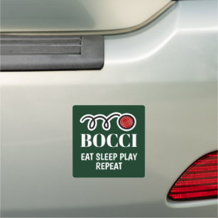 Funny bocce ball car magnet for bocci player
