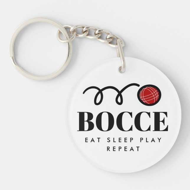 Funny bocce ball photo keychain for bocci lovers (Front)