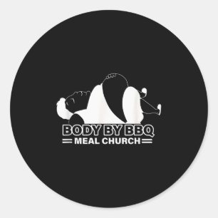 Funny Body By Bbq Vintage Meat Church _1 Classic Round Sticker