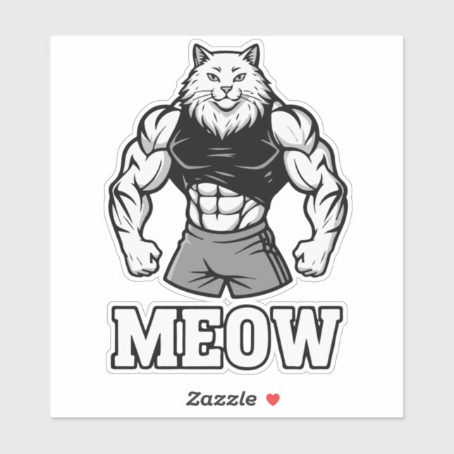 Funny bodybuilder cat showing off massive muscles (Sheet)
