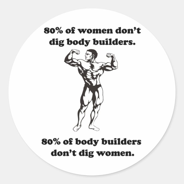 Funny Bodybuilder Shirt Classic Round Sticker (Front)