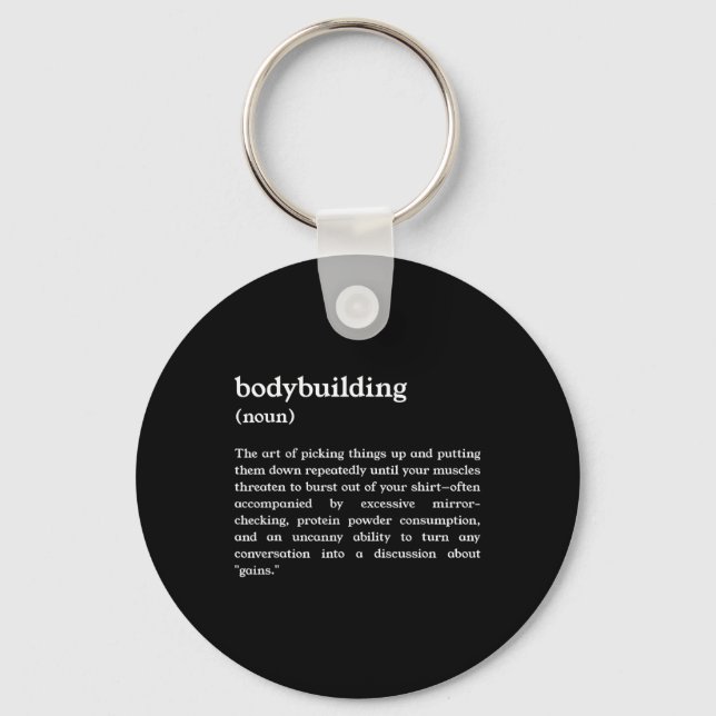 Funny Bodybuilding Definition 1  Key Ring (Front)