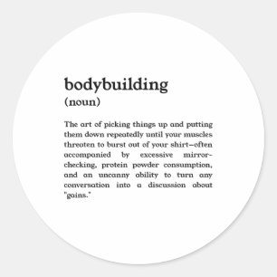 Funny Bodybuilding Definition Classic Round Sticker