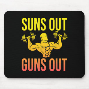 Funny Bodybuilding Fitness Sun's Out Guns Out Bice Mouse Pad