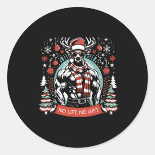 Funny Bodybuilding For Christmas Party Workout Bod Classic Round Sticker