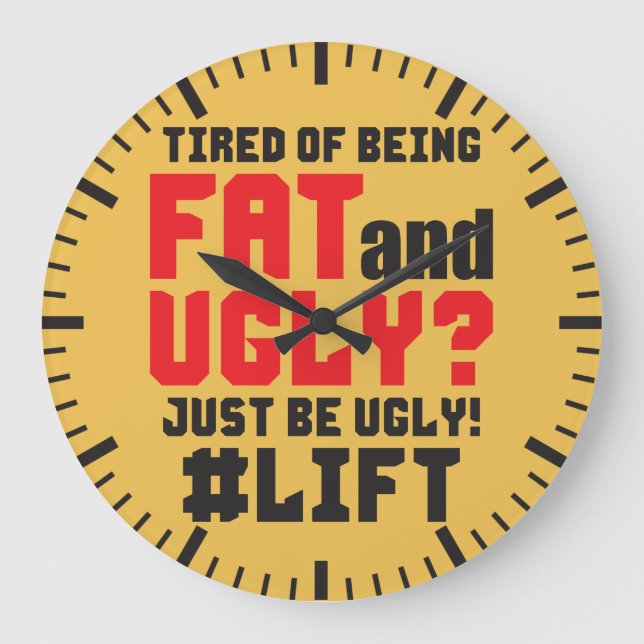Funny Bodybuilding Gym Large Clock (Front)