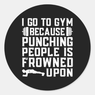 Funny Bodybuilding Gym Quote Classic Round Sticker