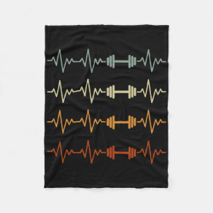 Funny Bodybuilding Heartbeat Gym Weightlifting Bod Fleece Blanket