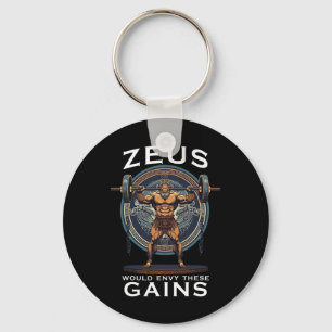 Funny Bodybuilding Muscle Gain Humour Greek God Ze Key Ring