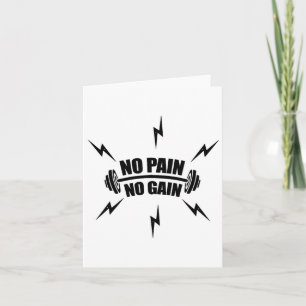 Funny Bodybuilding no Pain No Gain' With Dumbbell Card