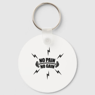 Funny Bodybuilding no Pain No Gain' With Dumbbell  Key Ring