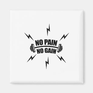 Funny Bodybuilding no Pain No Gain' With Dumbbell Magnet