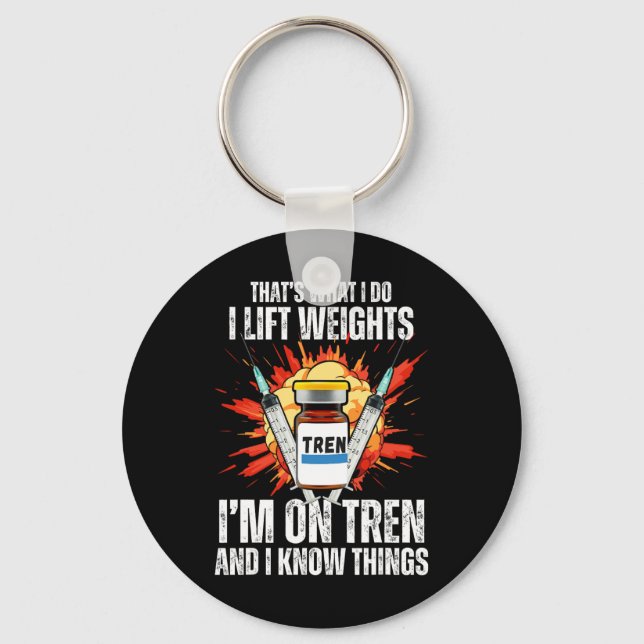 Funny Bodybuilding Quotes  Key Ring (Front)