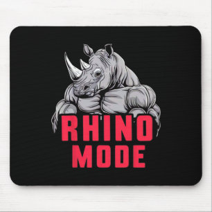 Funny Bodybuilding Rhino Mode Workout Fitness Gym Mouse Pad