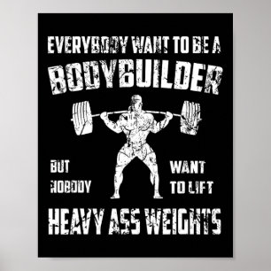 Funny Bodybuilding Shirts. Perfect Exercising Squa Poster