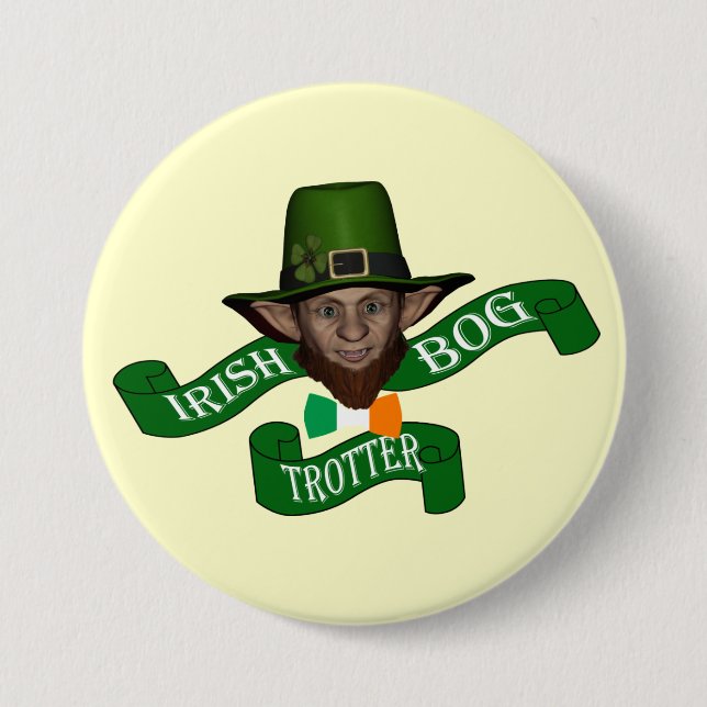 Funny bogtrotter St Patrick's day 7.5 Cm Round Badge (Front)