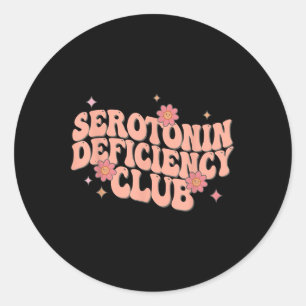 Funny Boho Depression Anxiety , Small, Black  Classic Round Sticker