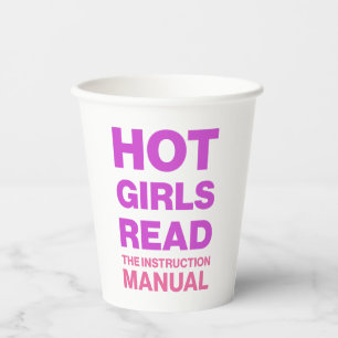 Funny Bold Typography Sarcastic Bookworm Reading Paper Cups