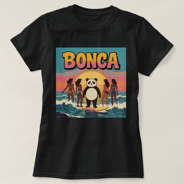 Funny Bonca Panda Love Surfing Squad Girls Surf  T-Shirt (Design Front)