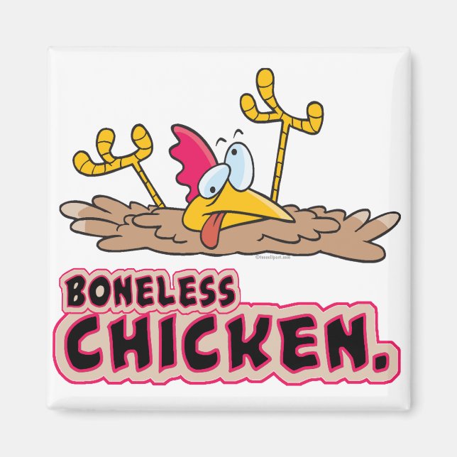 funny boneless chicken cartoon magnet (Front)